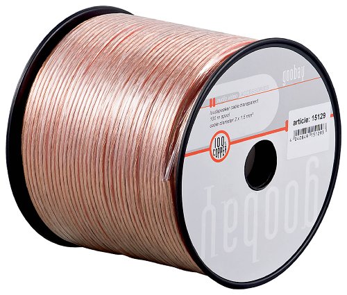 Wentronic LSK 2X0.75 Lautsprecherkabel 100 m Spule (Querschnitt 2x 0,75 mm²) transparent - 2