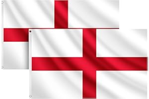 COCOSY 2 Stück England Fahne - 90 x 150 cm 100% Polyester England Flagge mit Messing-Ösen - Wetterfeste & Langlebige ENG England Flagge für Sport & Feierlichkeiten