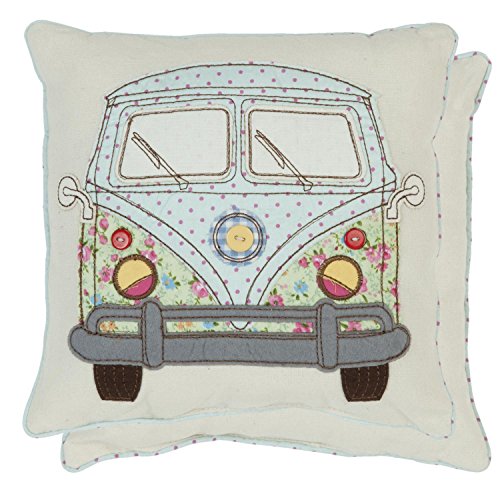 Clayre & Eef Mini Dekokissen Camper Bus 25x25cm