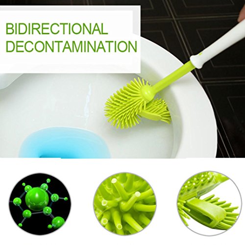 Klobürste,C’est 42*13cm TPR Bidirektionale Klobürste mit Halter-Set - 4