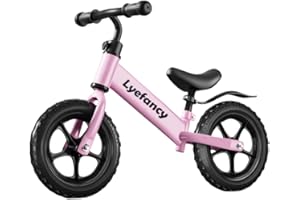 Lyefancy 12" Balance Bike for 2, 3, 4, 5 Year Old Boys Girls, Balance Bike Training Bicycle for Kids, No Pedal Adjustable Seat Walking Bike - Toddler First Bike Ride On Toys