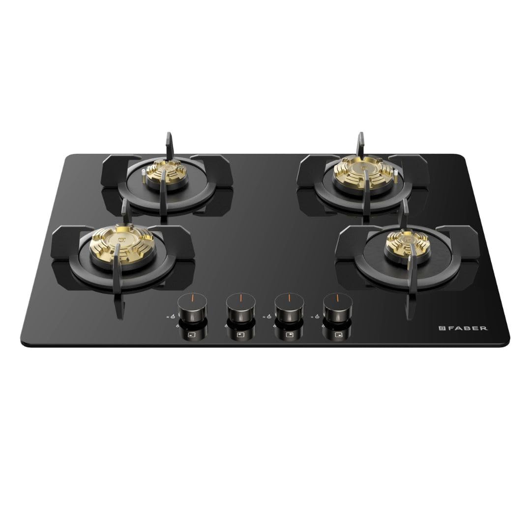 Faber 4 Burner 70cm Hob Review: Auto-Ignition, Cast Iron Pan Support, Black Glass Finish