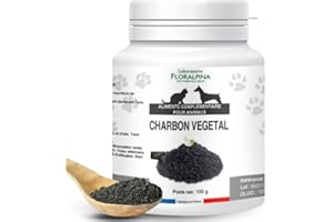LABORATOIRE FLORALPINA Floralpina Charbon Végétal 100g - Complément Digestif Naturel pour Chiens et Chats - Digestion, Gaz et Détoxification