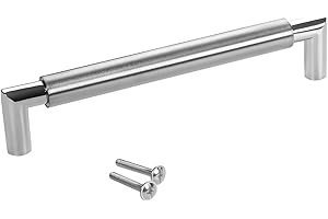 SOTECH Maniglia per mobili E9 in vero acciaio inox BA 160 mm/Ø 16 mm con zoccolo cromato adatta a Nobilia