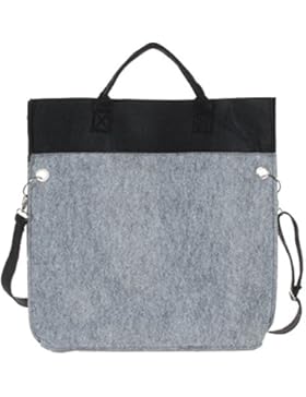 JUSTFOX - XXL Filztasche Handtasche Einkaufstasche Groß und superstabil in 2 Farben grau / schwarz