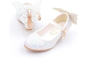 AQIYI Girls Princess Shoes Toddlers Sequin Sweet Bows Sandals Little Girls Party Pumps Sparkle Wedding Dress Shoes