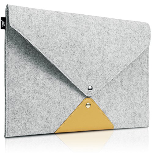13-13.3 Zoll MacBook Air Hülle / MacBook Pro Retina Hülle, Natur® 13" 13.3" Filz Sleeve Hülle Ultrabook Laptop Tasche aus PU Leder Laptop Schutz Hülle mit Zusatzfächern - Grau