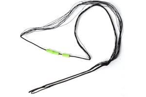 ACCMOS Ersatz Bogenschnur für Recurve Bögen Langbogen Jagd Bogenschießen Bogenzubehör Dacron Schwarz 16 Stränge mit Fingerschutz, Benutzt für 66", 68", 70" Bogensehne