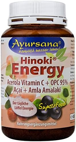 Hinoki® Energy Pure Vitamin C + OPC 95% Native + Acai + Amla – Vegan 450 g
