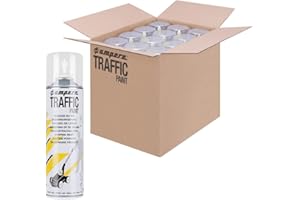 A.M.P.E.R.E. 12 Dosen Bodenmarkierungsfarbe AMPERE TRAFFIC PAINT, Farbe: weiß, Art.-Nr. 630101001 | Bodenmarkierungsfarbe | Straßenmarkierungsfarbe | Markierungsspray