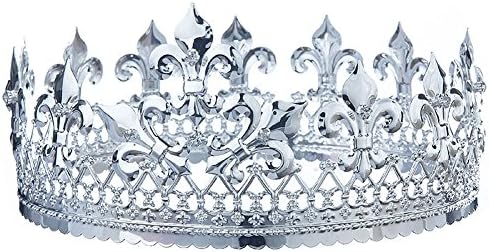 Men's Imperial Medieval Fleur De Lis Full Circle Round 3.5" King Headpiece Prom Crown