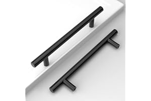 Amerdeco 10 Piezas Tiradores de Cocina 128mm Negro Para Armarios y Cajones - Manillas de Acero Inoxidable Para Muebles y Puertas