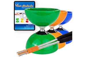 Juggle Dream Carousel Diabolo Jonglage Set - Essieu Triple Roulement à Billes + des Baguettes en Aluminium, et Vidéo d'apprentissage en Ligne (Vert)