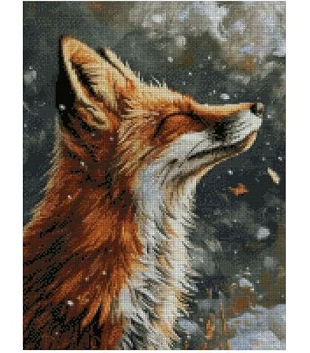 Kit De Broderie Au Point De Croix Compté En Coton Motif Loup Et