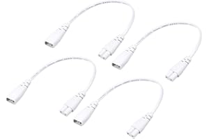 YOKIVE 4 pcs T5 LED Tube Câble, Mâle Vers Femelle 2 Broche Extension Cordon, Branchez et Jouez, Génial pour Intégré LED Tube Luminaire (Blanc, 30cm / 1 Pied)