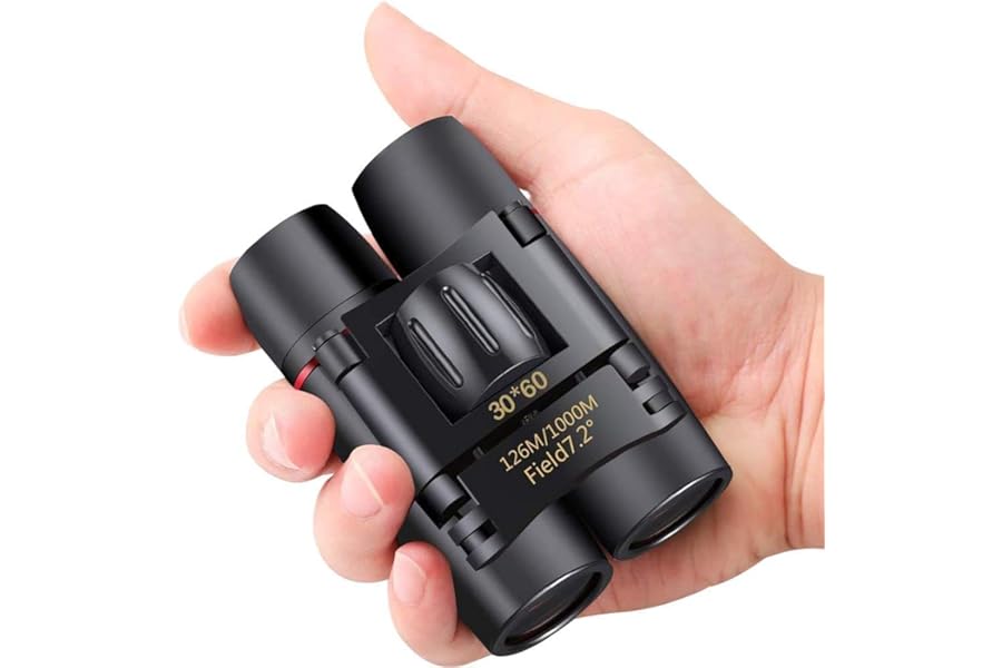 BWEISSTH Small Compact Binoculars for Adults Kids, 30x60 Mini Binocular for Traveling Sightseeing Birds Watching, Night Vision Binoculars for Concert Theater Opera,Lightweight Pocket Folding