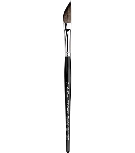 Pinceau Da Vinci 498 – Fibre Synthétique, Manche Laqué Noir – Pour Aquarelle Et Acrylique – 18,5 X 0,54 X 30 Cm