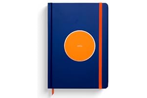 Yop & Tom Contrast 2024 Diary Week To View - 12 Months Agenda with Space for Notes - Navy & Orange