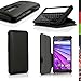 Produktbild igadgitz Premium Folie Schwarz PU Ledertasche Schutzhülle für Motorola Moto G 3. Generation 2015 XT1540 (G3) Case Cover mit Multi-Winkel Betrachtungs + Auto Sleep/Wake + Displayschutzfolie