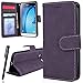 Produktbild WE LOVE CASE Hülle kompatibel mit Samsung Galaxy J3 2016 Hülle Lila Lederhülle Handytasche Karten Slot Case Cover Flip Bookstyle Standfunktion mit Magnet Schutzhülle für Samsung J3 2015 / 2016 Hülle