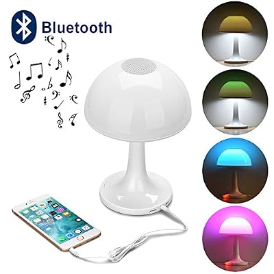 Liqoo® LED Lampes d'ambiance Lampe de Chevet Bluetooth Haut - Parleur Sounder Portable Lampe de Table Veilleuse Multicolore 9 Couleurs Touché Changeables Base en Anti-glissant Parfait pour la Maison, Soirée Rendez – vous Cadeau des Enfant Usages Int…