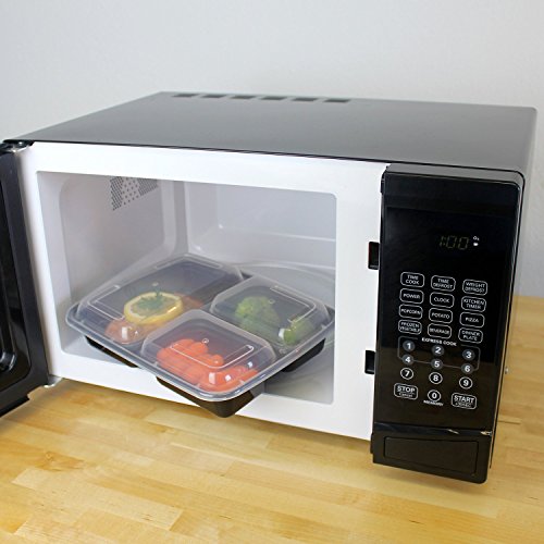 Freshware 15 3-compartments Bento Lunch Box Set mit Deckel, 32 oz 15er-Pack schwarz - 5