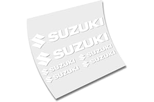 CUAC REVOLUTION Adesivo autocollante per Suzuki fustellato vinile 6 adesivi taglio (bianco)