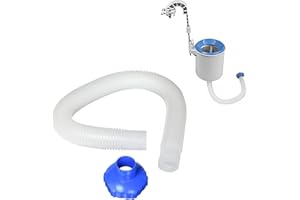 Moageme Acrylnitril Butadien Styrol, Aufstellpool Skimmer Schlauch + Adapter, 80cm Poolfilter Ersatzschlauch Mit 1,5 Zoll Adapter, Langlebiges Und Wiederverwendbares Pool Skimmer Zubehör Ersatzteilset
