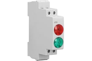 ‎DENASH DIN-Schienen-Signalleuchte, Rot-Grüne Zweifarbige LED-Anzeigeleuchte, 230 V AC/DC-Schienenmontageanzeige für Verteilerkästen, CNC-Drehmaschinen und Elektrische Steuerungssysteme