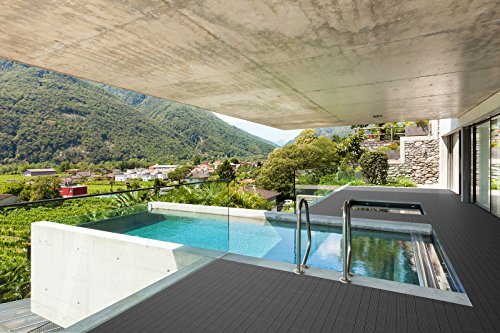 XXS® WPC Terrassenfliese für Balkon Garten Terrasse, 22er Spar-Set für 2 m², Gartenfliese mit 4 Latten, FSC® 100% zertifiziert, Farbe: anthrazit, Balkonfliese aus Kunststoff, Bodenbelag mit Drainage Unterkonstruktion, hochwertige Klick-Fliese, Setauswahl und Farbauswahl - 4