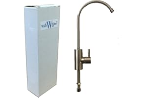 THE WATER FILTER MEN Brushed Steel Water Filter Tap Swan-Neck Elegant European Style TheWaterFilterMen Branded fits All Reverse Osmosis/All Other Undersink Filters