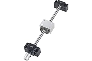 CNCYEAH SFU1204 Husillo de bolas de 300 mm husillo roscado de acero inoxidable guía lineal con extremo mecanizado y soportes de tornillo de bola BK10/BF10 + tuerca de bola+embrague piezas CNC