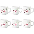 Larah by BOROSIL Diana Opalware Tea/Coffee Mug Set of 6 pcs 180 ml Each | Microwave & Dishwasher Safe, Bone-Ash Free | Crocke