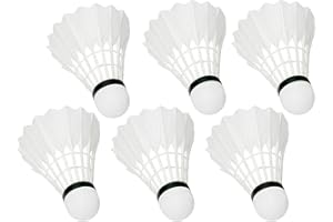 ZOREI Lot de 6 volants de badminton, fabriqués en plumes d'oie, non plastique