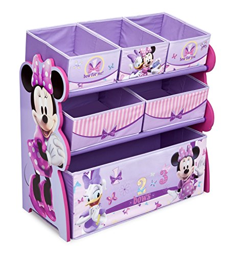 Disney Minnie Mouse Wooden Multi Bin Toy Organiser (Purple)