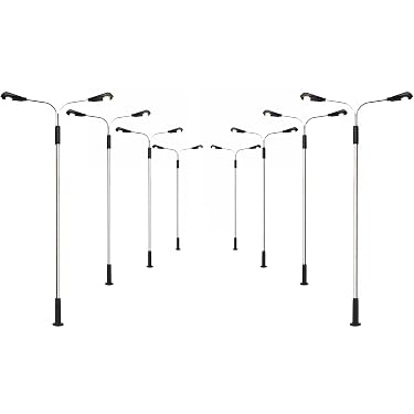 Be In Your Mind – Lot De 20 Réverbères Miniatures 1:100, 7 Cm, 3V LED, Pour Circuit HO/OO, Maquettes Et Décors