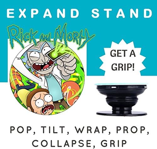 RICK and MORTY tv show Birthday DVD tv season 1 2 3 Tshirt Gift - POP UP HOLDER Expanding UNIVERSAL Grip device Multi-Function Mount EXPAND Stand for Smartphone Tablet phone, iPad, kindle note ipod iPhone 5 SE 5c 6s 6 7 8 X plus samsung galaxy s8 s9 - SPACE PORTAL GUN COLOURS