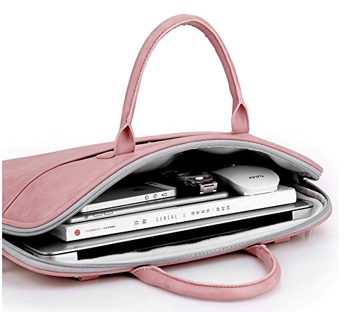 Zetiy 14 Zoll PU Leder Laptoptasche Notebooktasche Messenger Bag Umh  ngetasche Aktentasche Laptop Tasche H  lle Sleeve Case Rosa
