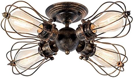 Celling Fan Light Chandelier LOFT Industry Pendant Lamp Wrought Lamp Wrought Iron Novelty LOFT Industry Fan Ceiling Light - Metal Mount Light E27 Celling Lamp ( Color : 4 Light )
