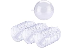SIMUER 15pcs Bolas de Plástico Transparentes Rellenables, colgar y quitar Bolas transparentes, bolas de acrílico de 7 cm de diámetro para Rellenar para Decoración de Fiestas