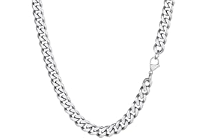PROSTEEL Men Sturdy Cuban Chain Necklace, 3/6/9/12mm, 14" 18" 20" 22" 24" 26" 28" 30" Length, Gold Plated/316L Stainless Steel/Black (Send Box)