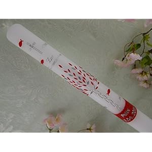 Kommunionkerze Lebensbaum rot silber Taufkerzen Kommunionkerzen handmade für Mädchen 400/40 mm mit Name und Datum