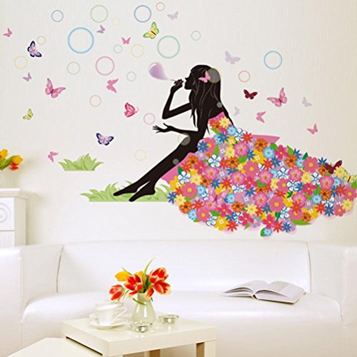 Oyedens Neu! Neu! Neu! Schmetterlings-Blumen-Fee-Aufkleber Schlafzimmer Wohnzimmer WäNde - 8