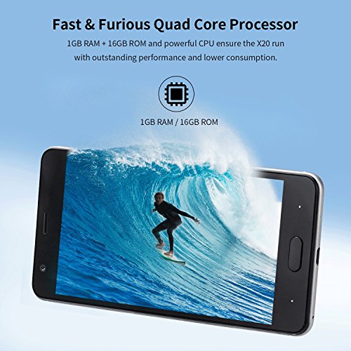 Smartphone ohne Vertrag, DOOGEE X20 Dual SIM Guenstig Handys, 3G Android 7.0 Senioren Smartphones, 5 Zoll HD IPS Display Handy mit MT6580 Prozessor, 1GB RAM + 16GB ROM, 2.0MP + Dual 5.0MP kamera - Sliber