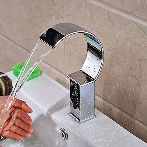 VanMe Basin Faucet Deck Mounted Waterfall Bathroom Automatic Sensor Vanity Sink Faucet Chrome Tap