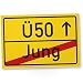 Produktbild DankeDir! Ü50 Ortsschild - Kunststoff Schild, Geschenk 50. Geburtstag, Geschenkidee Geburtstagsgeschenk Fünzigsten, Geburtstagsdeko/Partydeko / Party Zubehör/Geburtstagskarte