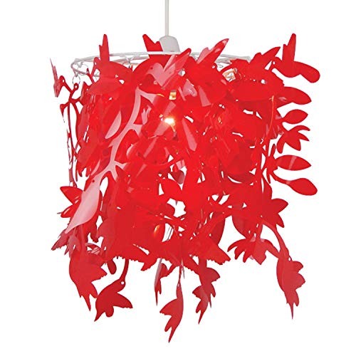 Lámpara Loxton Lighting, diseño de colibrís, Rojo, 25 x 30 cm