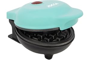 Jocca, Macchina per Waffle Rotonda 500W con Piastre Antiaderenti, Display LED e Sistema Cool Touch