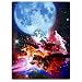 Produktbild Dick Decke Weich Wärme Gemütlich Flanell-Fleece Sofadecke Deckeldecke Mond-Galaxie-Galaxie-Wölfe 150 x 200 cm