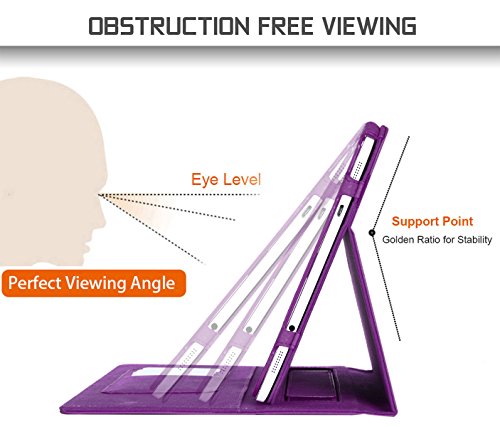 Galaxy Tab S2 9.7 Hülle,Samsung Galaxy Tab S2,Fyy® [Super Functional Series] Hochwertige Kunstleder Hülle mit elastitcher Handschlaufe und Halterungen für Karten, Notizen für Samsung Galaxy Tab S2 9.7 Zoll,Violett (mit automatischer Schlaf/ Weck-Funktion) - 4